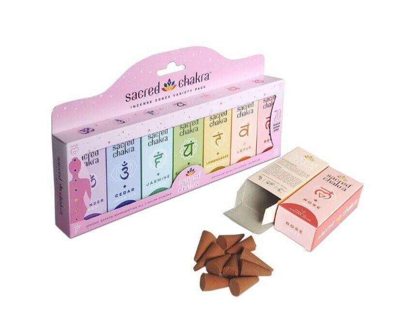 Sacred Chakra Incense Cones Fragrances 70Cones Gift Pack Mother Day Birthday