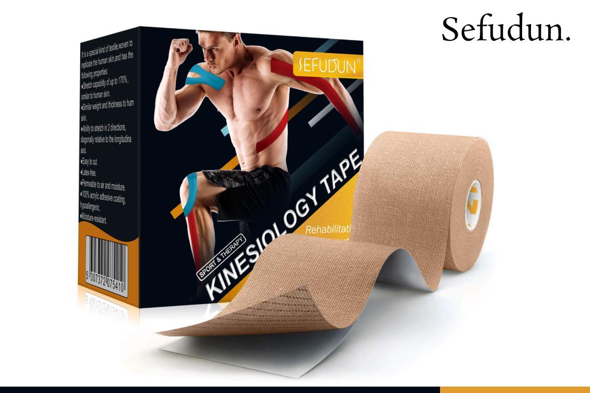 Sefudun 5cm x 5m Athletic Tape Elastic Sports Kinesiology Therapeutic Roll Muscle Strapping Physio Bandage Cut Strips