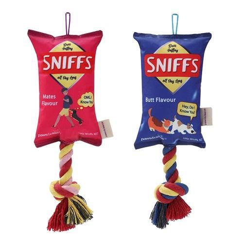 1pc Dog Puppy Pet Rope Toy Snacks Lollies Durable Knotted Tough With Squeak - SNIFFS CHIPS