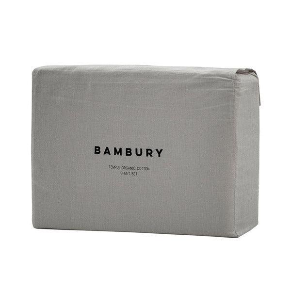 Bambury Temple Organic Cotton Sheet Set Grey - Single