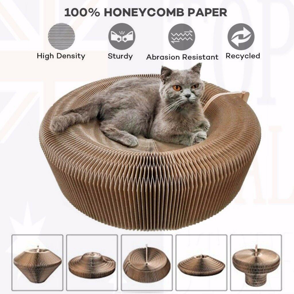 Cat Scratcher Lounge Collapsible Cardboard Scratcher Toy Scratching Post Pad