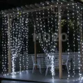 6M x 3M 600 LED Curtain Fairy Lights For Christmas Wedding Party Indoor Outdoor Garden Roof Decoration Lighting - Cool White