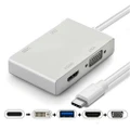 8ware 4-in-1 Hub USB C to HDMI DVI VGA Adapter with USB 3.1 Gen 1 Port for Mac Book Pro 2018 Chromebook Pixel XPS Surface Go and More 8W-USBCHDVU