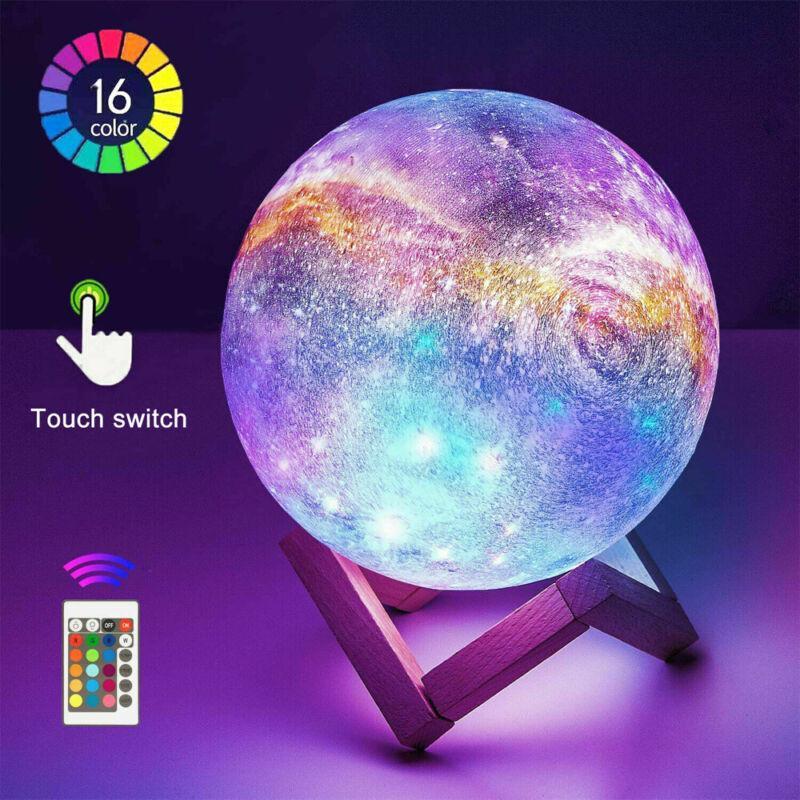 GoodGoods 16 Colours 3D Moon LED Lamp USB Night Light Stars Galaxy Touch Changing Remote