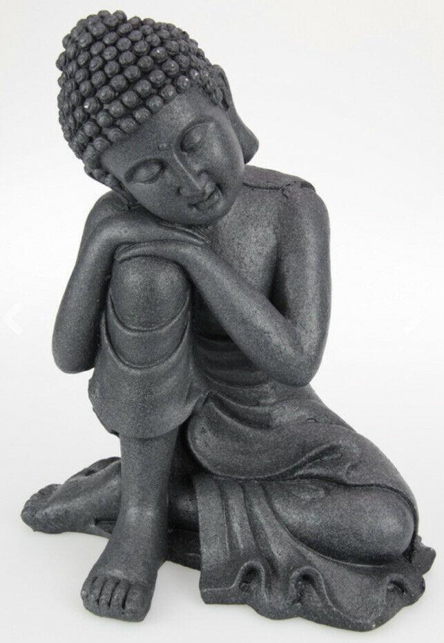 38cm Charcoal Rulai Buddha Statue Figurine Garden Sculptures Ornament