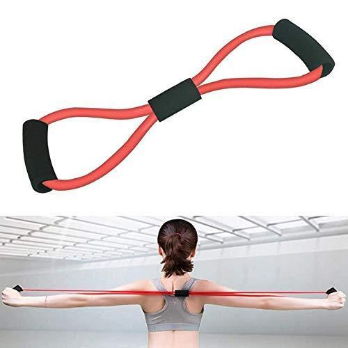 8 Shape Chest Rally Pull Rope,Yoga Gum Fitness Resistance 8 Word Chest Expander Rope Workout Muscle Fitness Rubber Elastic Bands for Sports Exercise-Red