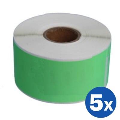 5 x Dymo SD99012 Generic Green Label Roll 36mm x 89mm - 260 labels per roll