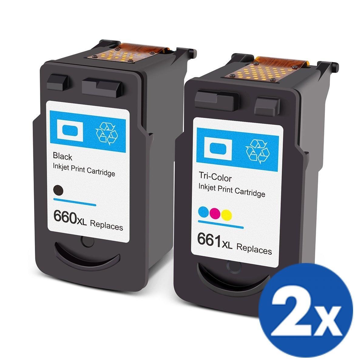 4-Pack Canon PG-660XL PG660XL CL-661XL Generic High Yield Ink Cartridges Combo [2Black + 2Colour]