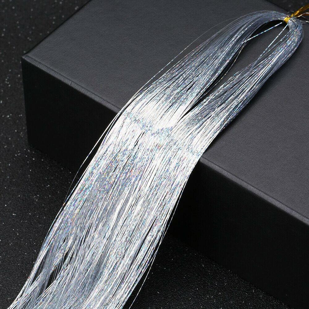 Extensions Glitter Tinsel Hair Hair skin weft Holographic Highlights Party
