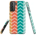 For Samsung Galaxy S22 Case, Armour Cover, Colourful Zigzag