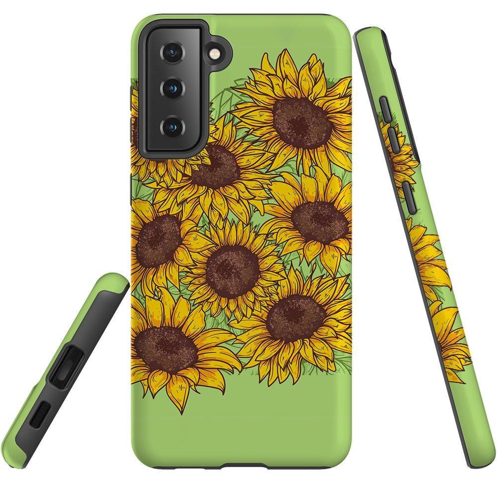 For Samsung Galaxy S22 Case, Armour Cover, Sunflowers