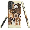 For Samsung Galaxy S22 Case, Armour Cover, Seamless Dogs