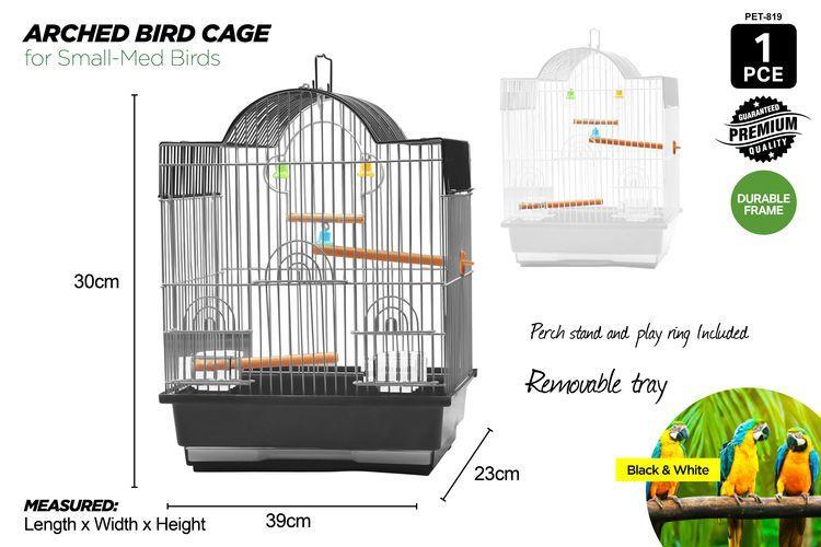 1x Bird Cage Pet Cages Aviary Travel Budgie Parrot Toys round top
