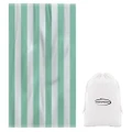 Mirage Sand Lightweight Absorbent Beach Swimming 160cm Towel Striped Teal/White