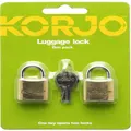 Korjo Brass 2 Piece Luggage Lock Set LL20