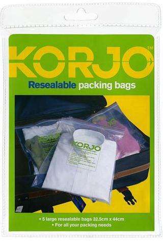 Korjo 5 Piece Set Resealable Packing Bags PB11