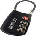 Korjo TSA Flexi 3 Dial Cable Combination Lock Silver / Black TSA FC