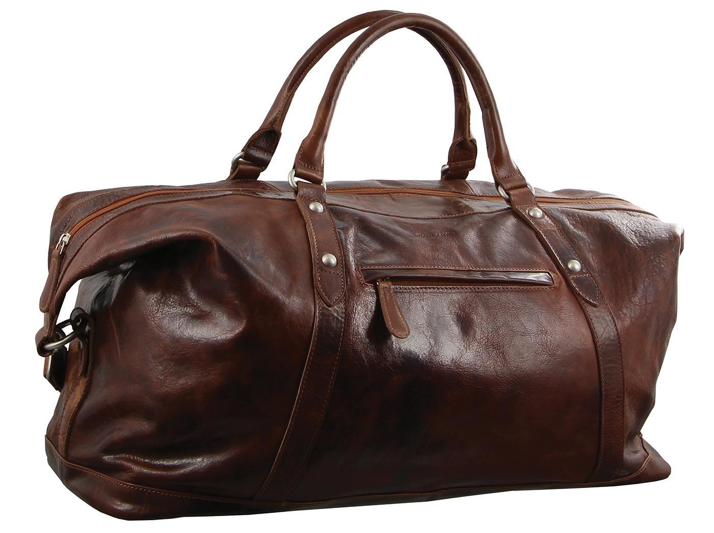 Pierre Cardin Genuine Leather 56cm Overnight Bag Cognac PC2824