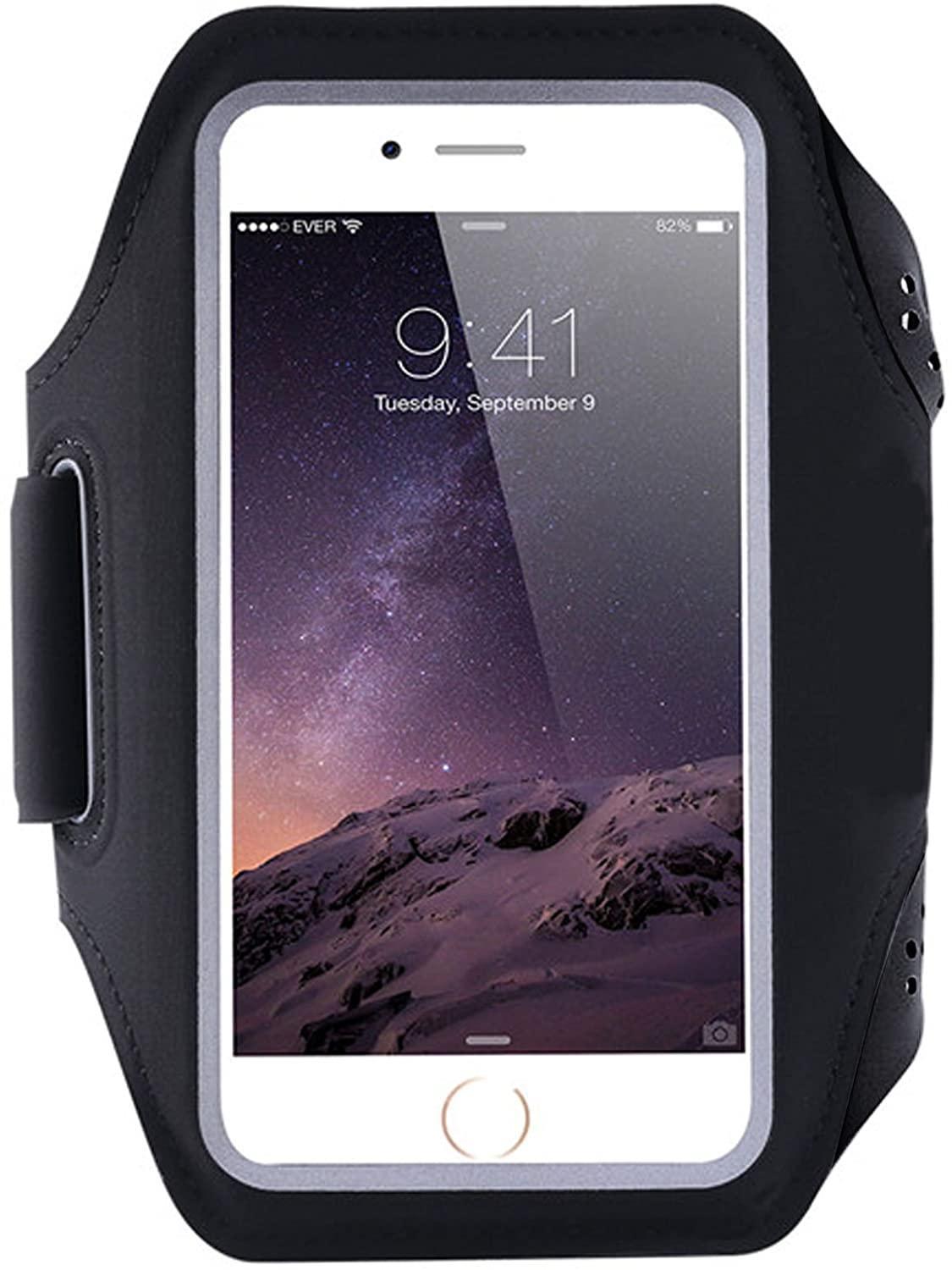Universal Breathable Sports jogging running gym phone Armband arm strap—Black