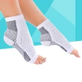 2 Pairs of Compression Socks Plantar Fasciitis Socks Sports Elastic Ankle Support Socks - Size S/M (White with Black)