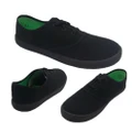 Boys Shoes Grosby Gerry Canvas Casual Lace up Flat Skate Youth sizes UK 1-4 New 1 Black Canvas