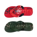 Superdry Classic Scuba Flip Flop Mens Thongs Slip On Size S-L-Red-Small
