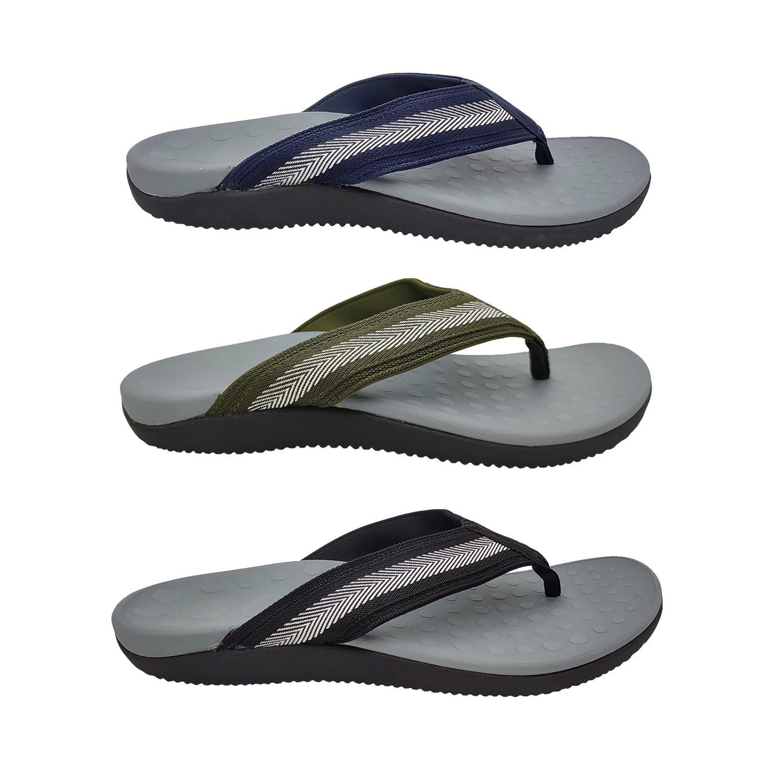Lorella Storm Mens Orthotic Thong Arch Support Contour Insole Comfort -Navy-13