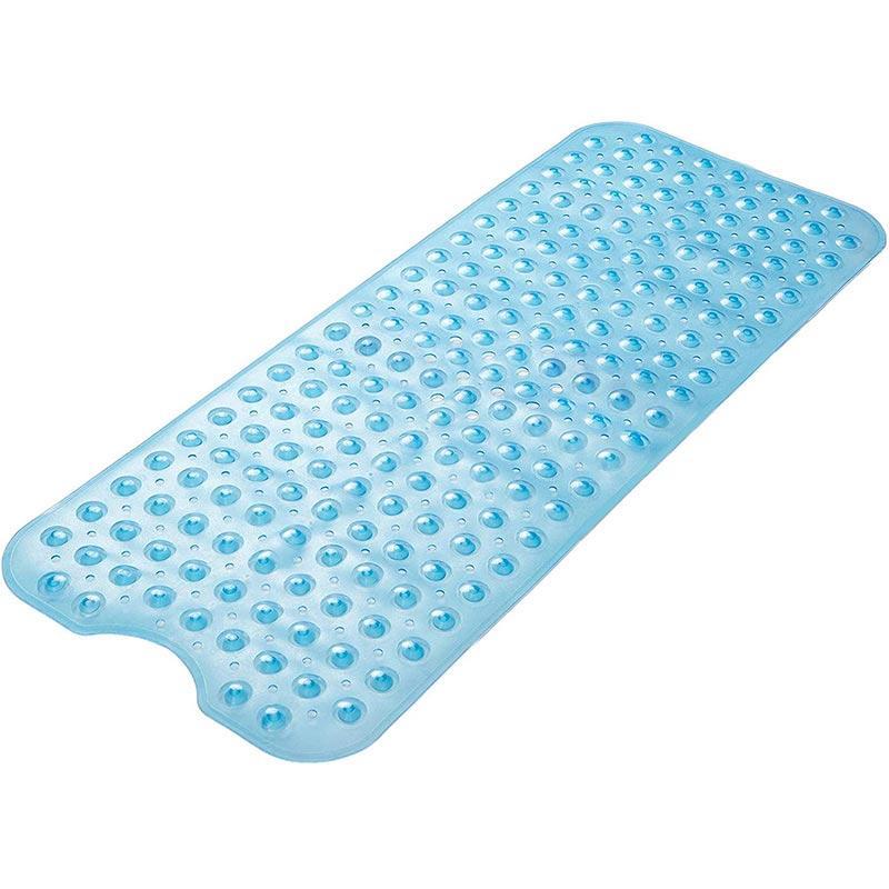 Extra Long Bath Mat 39 x 16 Inch Non-Slip Traction Mat for Tubs Showers-Blue