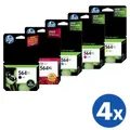 4 sets of 5 Pack HP 564XL Original Inkjet Cartridges CN684WA+CB322WA-CB325WA CN684WA+CB322WACB325WA [4BK,4PBK,4C,4M,4Y]