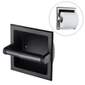 Recessed Toilet Paper Holder Stainless Steel Roll Paper Holder-Black