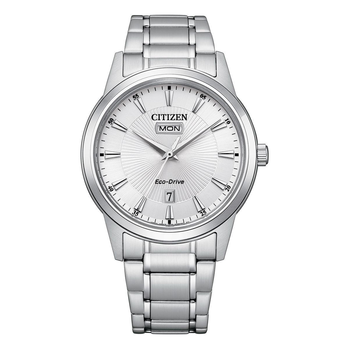 Citizen Dress Eco-Drive Men's White Watch AW0100-86A Stainless Steel 4974374311306