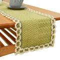 Burlap Lace Table Runners Simple Home Decoration (Green, 30X120cm)