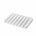 Silicone Soap Dish Storage Holder Soapbox Plate Tray Drain Box Tool Bathroom [Colour: WHITE]
