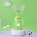 GoodGoods Baby Kids Soft Silicone U-shaped Toothbrush Manual Oral Teeth Care Cleaning Tool(Green, Small)
