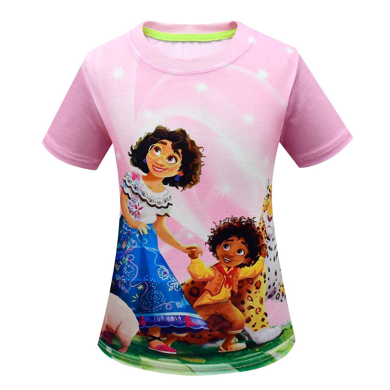 Vicanber Encanto Mirabel Printed T-Shirt Kids Girl Summer Tops Tee Shirts HOT(6-7Year)