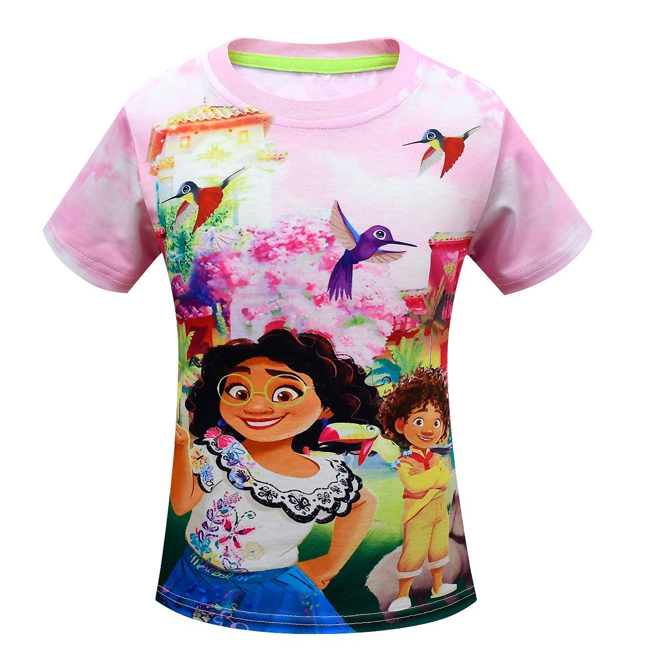 Vicanber Encanto Mirabel Printed T-Shirt Kids Girl Summer Tops Tee Shirts HOT(7-8Year)