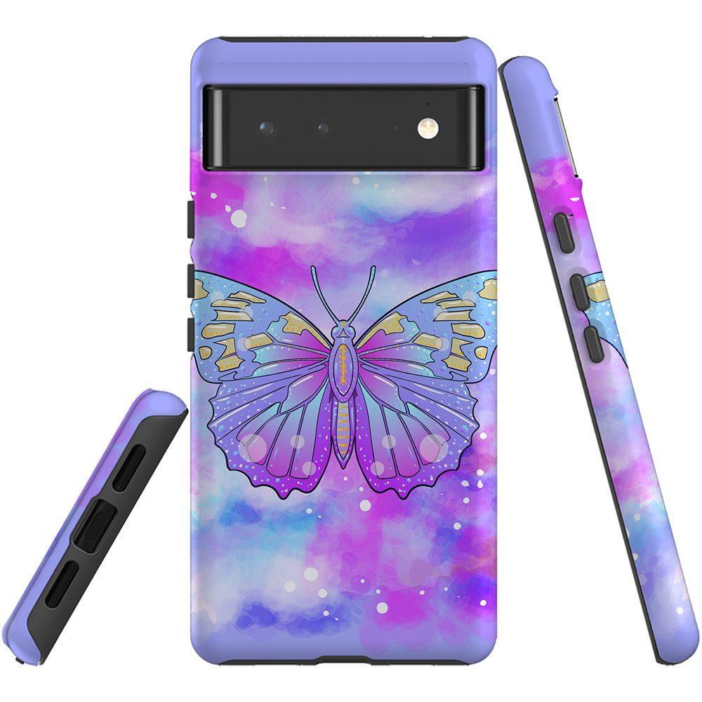 For Google Pixel 6 Case, Shielding Back Cover,Enchanted Butterfly