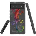For Google Pixel 6 Case, Shielding Back Cover,Colorful Lizard