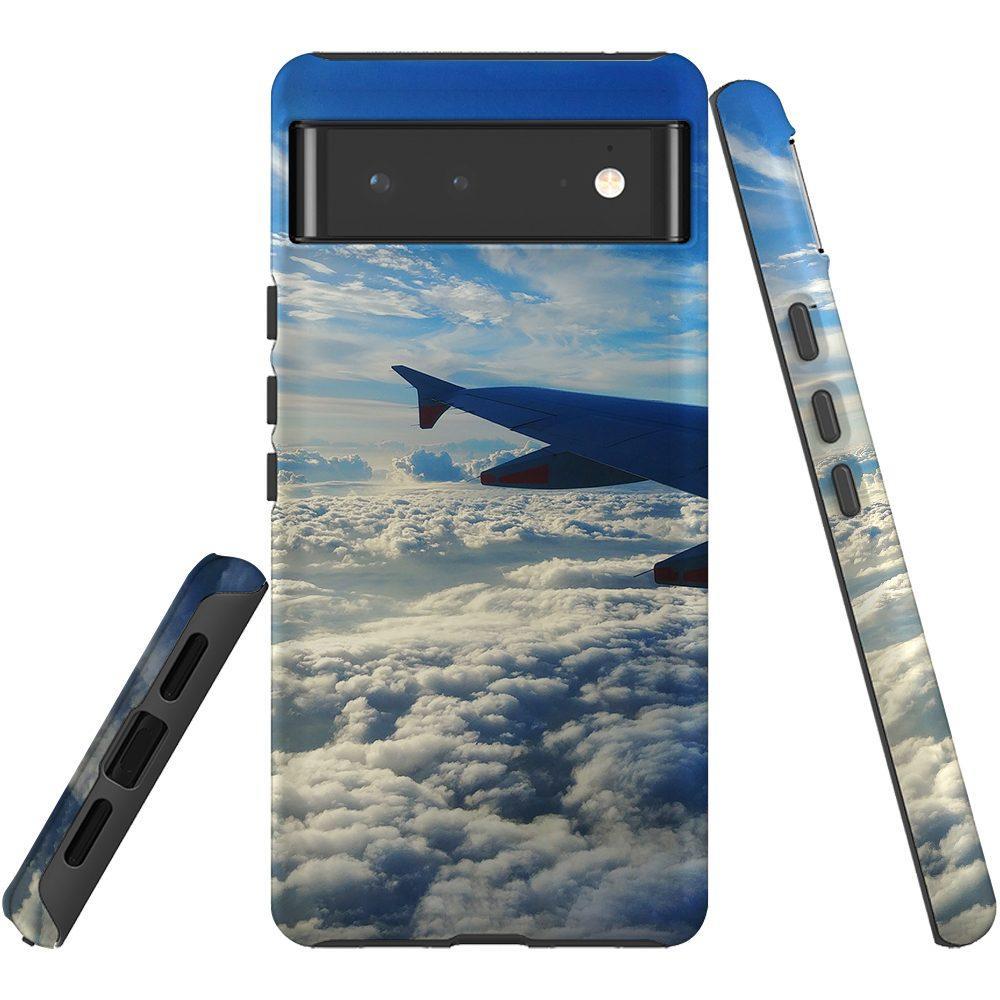 For Google Pixel 6 Case, Shielding Back Cover,Sky Clouds From Plane
