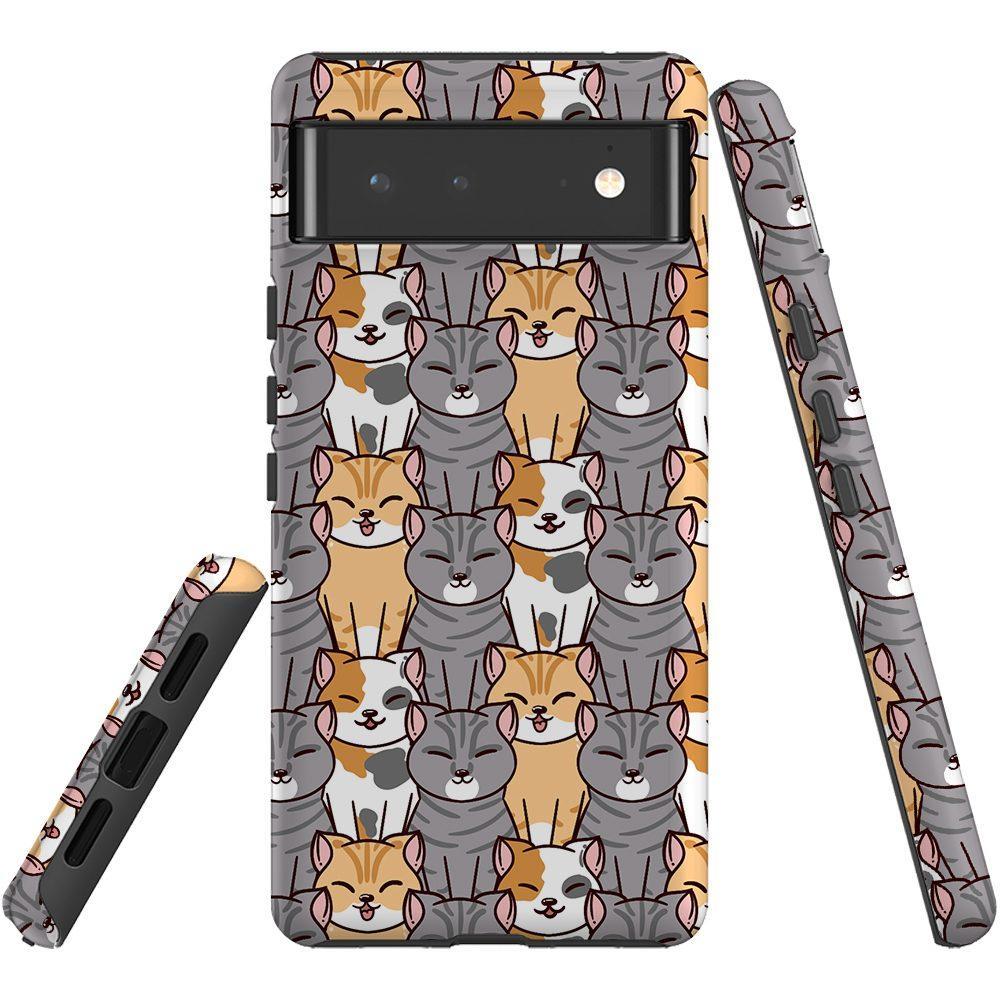 For Google Pixel 6 Case, Shielding Back Cover,Seamless Cats