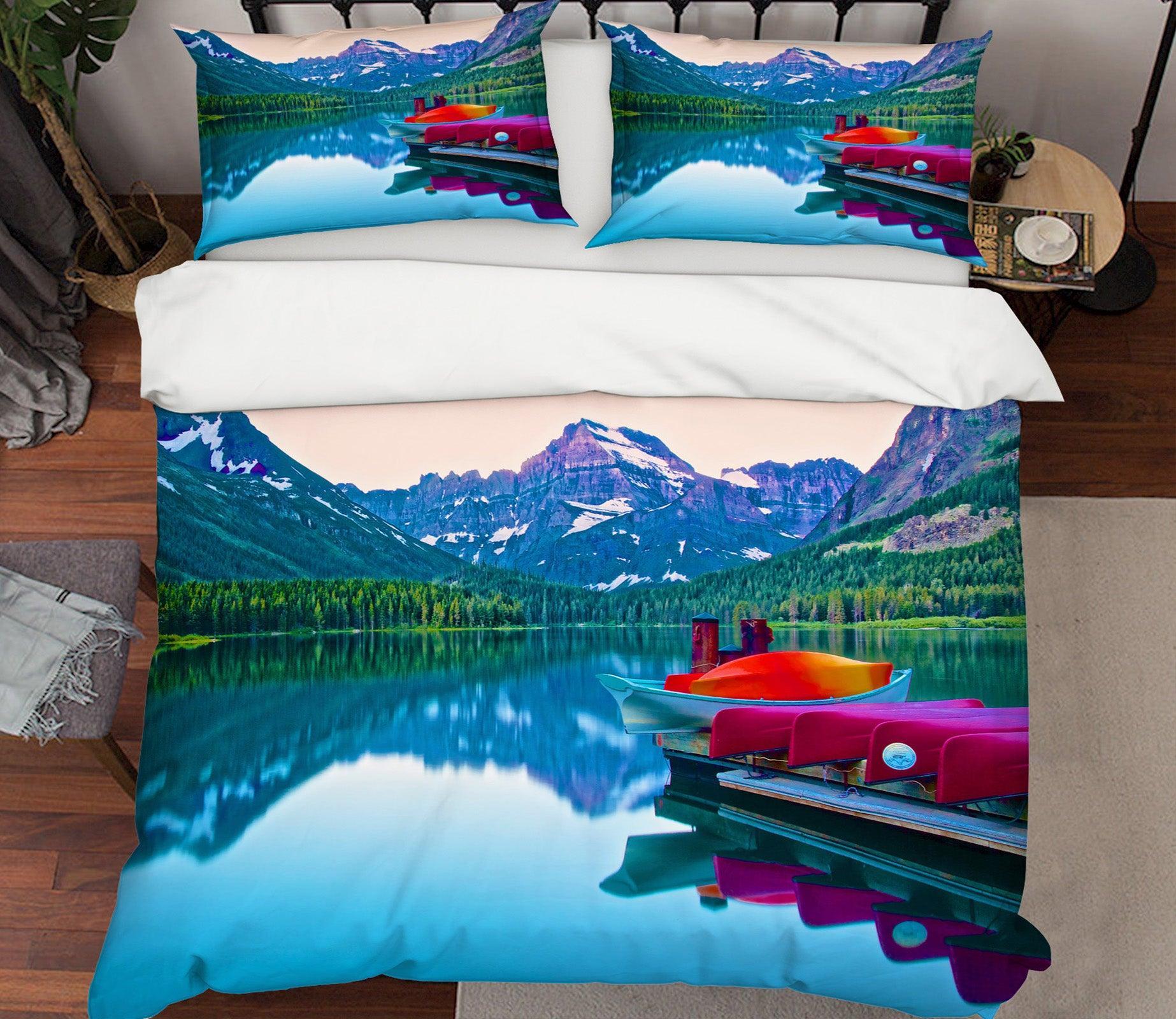 3D Landscape Boat 8686 Kathy Barefield Quilt Cover Set Bedding Set Pillowcases 3D Bed Pillowcases Quilt Duvet cover