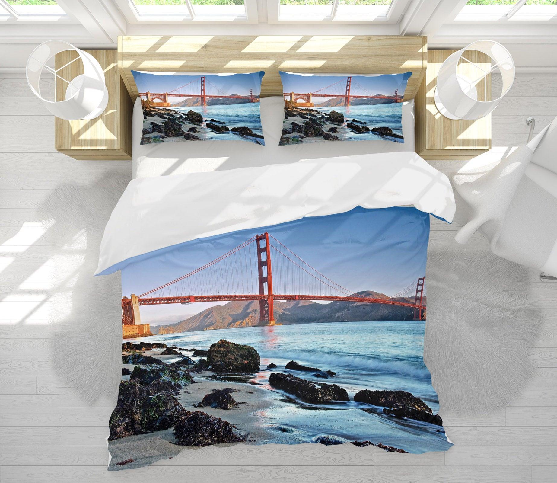 3D Bridge River Stone 8671 Kathy Barefield Quilt Cover Set Bedding Set Pillowcases 3D Bed Pillowcases Quilt Duvet cover