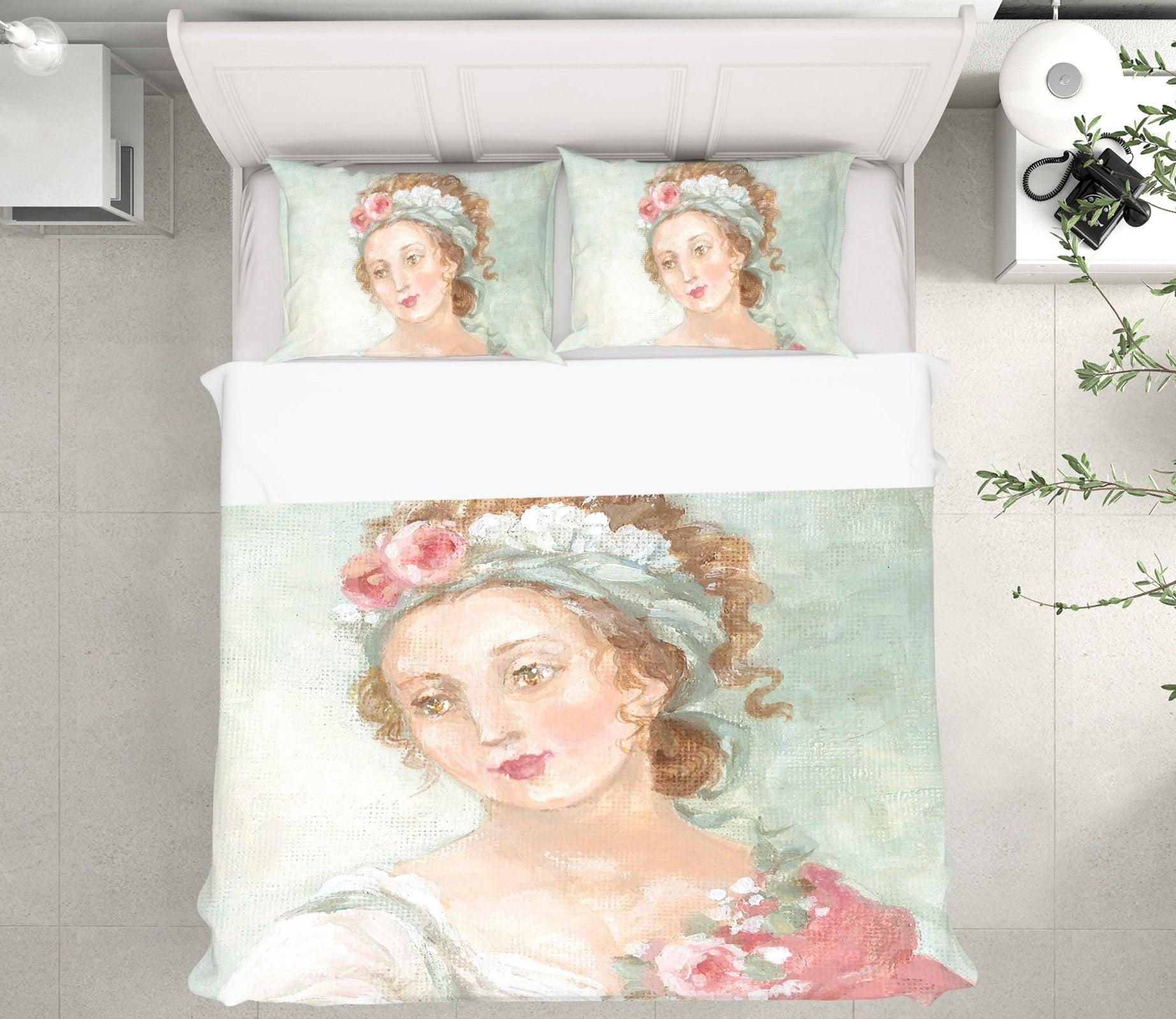 3D Flower Woman 2165 Debi Coules Quilt Cover Set Bedding Set Pillowcases 3D Bed Pillowcases Quilt Duvet cover
