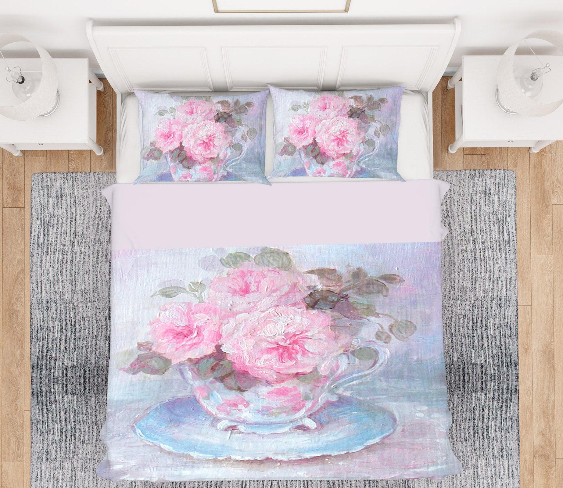 3D Pink Vase 2156 Debi Coules Quilt Cover Set Bedding Set Pillowcases 3D Bed Pillowcases Quilt Duvet cover