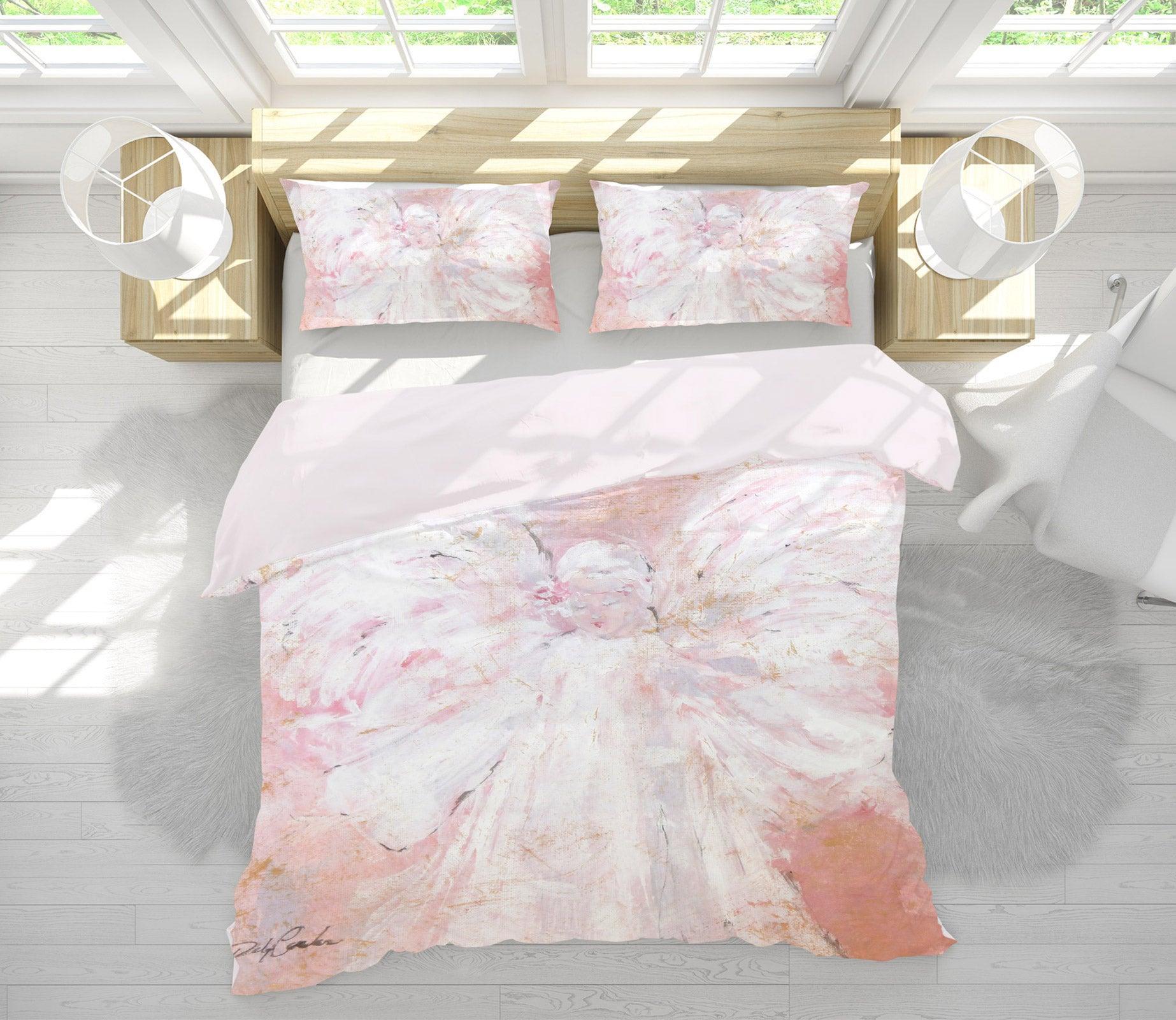 3D Pink Petal Angel 2155 Debi Coules Quilt Cover Set Bedding Set Pillowcases 3D Bed Pillowcases Quilt Duvet cover
