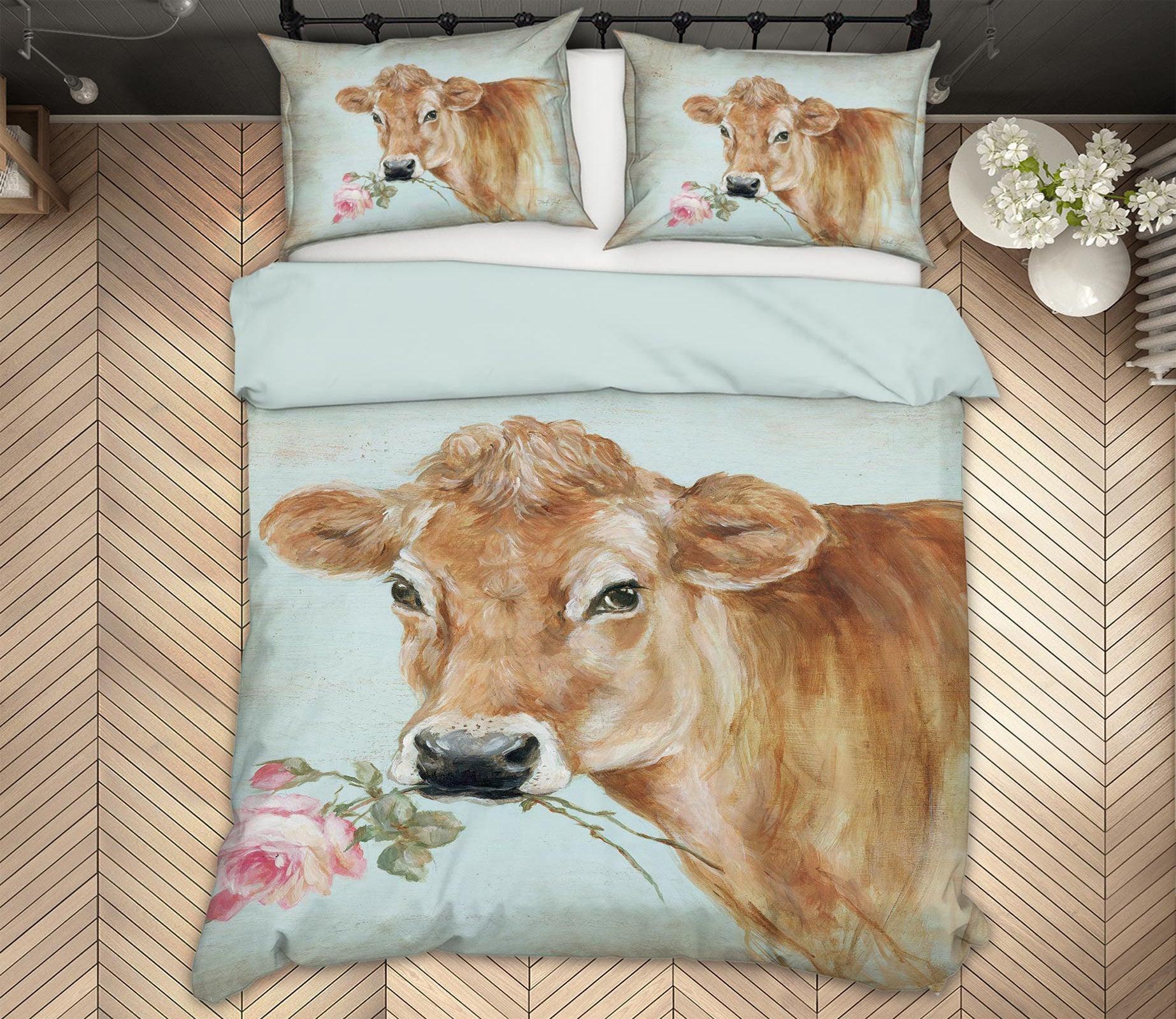 3D Cow Flower 2113 Debi Coules Quilt Cover Set Bedding Set Pillowcases 3D Bed Pillowcases Quilt Duvet cover