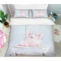 3D Wreath Pig Bath 2040 Debi Coules Quilt Cover Set Bedding Set Pillowcases 3D Bed Pillowcases Quilt Duvet cover