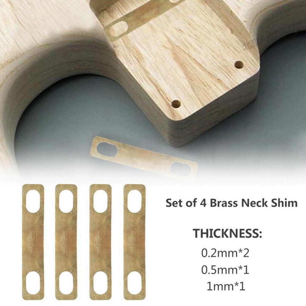 Neck Shims For Guitar Made Of Brass For -on Neck Set Of 4