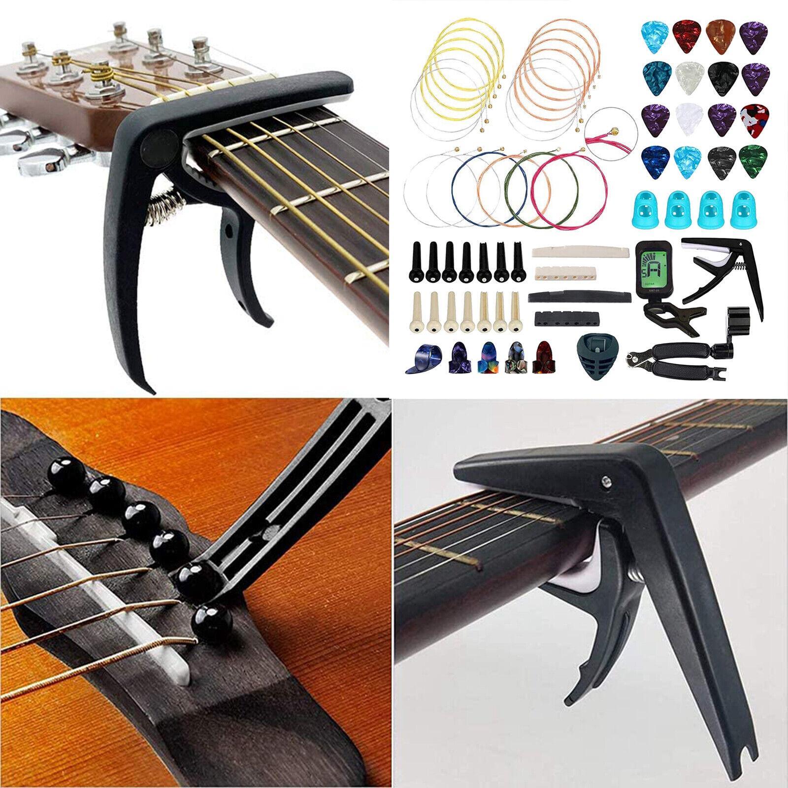 66pcs Guitar Accessories Kit Picks,Bridge Pins,Nuts & Saddles,Finger Protector