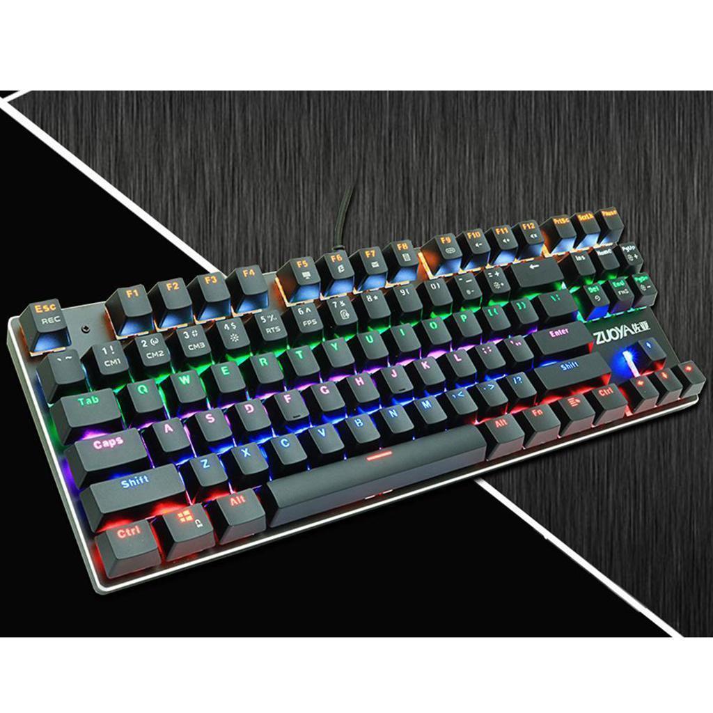 ZUOYA Gaming Mechanical Keyboard 87 keys Backlit Anti-ghosting RGB/ Mix